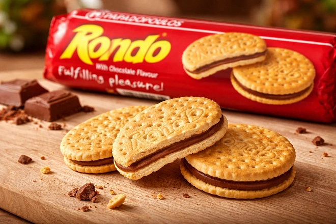 Печенье-сэндвич «Рондо» с шоколадным кремом Papadopoulos 250г