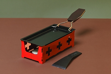 Мини-раклетница на свечах красная