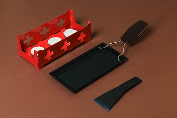 Мини-раклетница на свечах красная