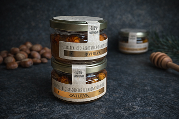 Орехи в меду "Фундук" 100г