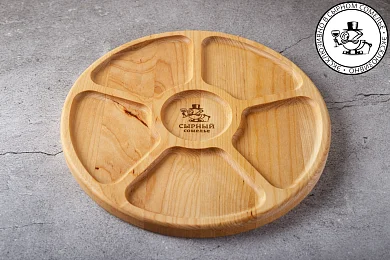 Менажница Панаро деревянная круглая 5 секций «Сырный Сомелье»