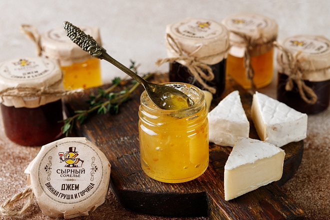 Конфитюр «Сырный сомелье» Винная груша горчица 40г