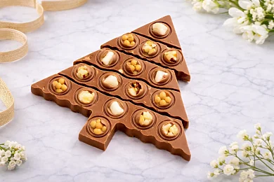 Шоколад молочный с орехами «Елка» 130г