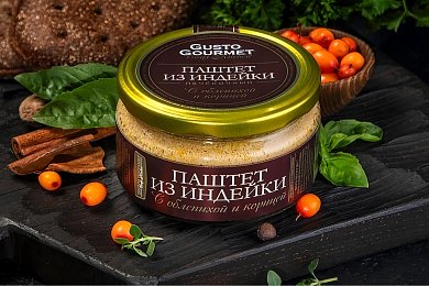 Паштет из индейки с облепихой и корицей печеночный Густо Гурмэ, 180г