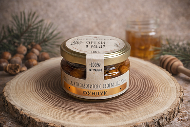 Орехи в меду "Фундук" 100г