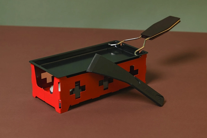 Мини-раклетница на свечах красная