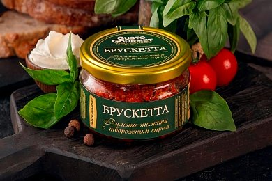 Брускетта из вяленых томатов с творожным сыром, Густо Гурмэ 180г